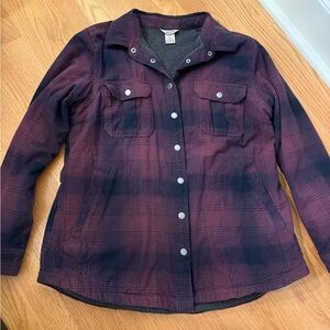 Duluth Trading Co. Fleece-lined Flannel Shacket - size L